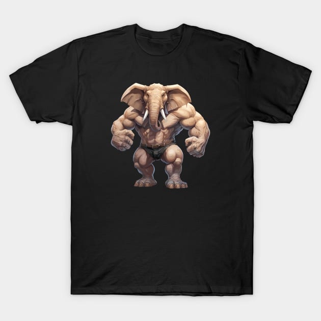 Bodybuilder Elephant T-Shirt by Onceer